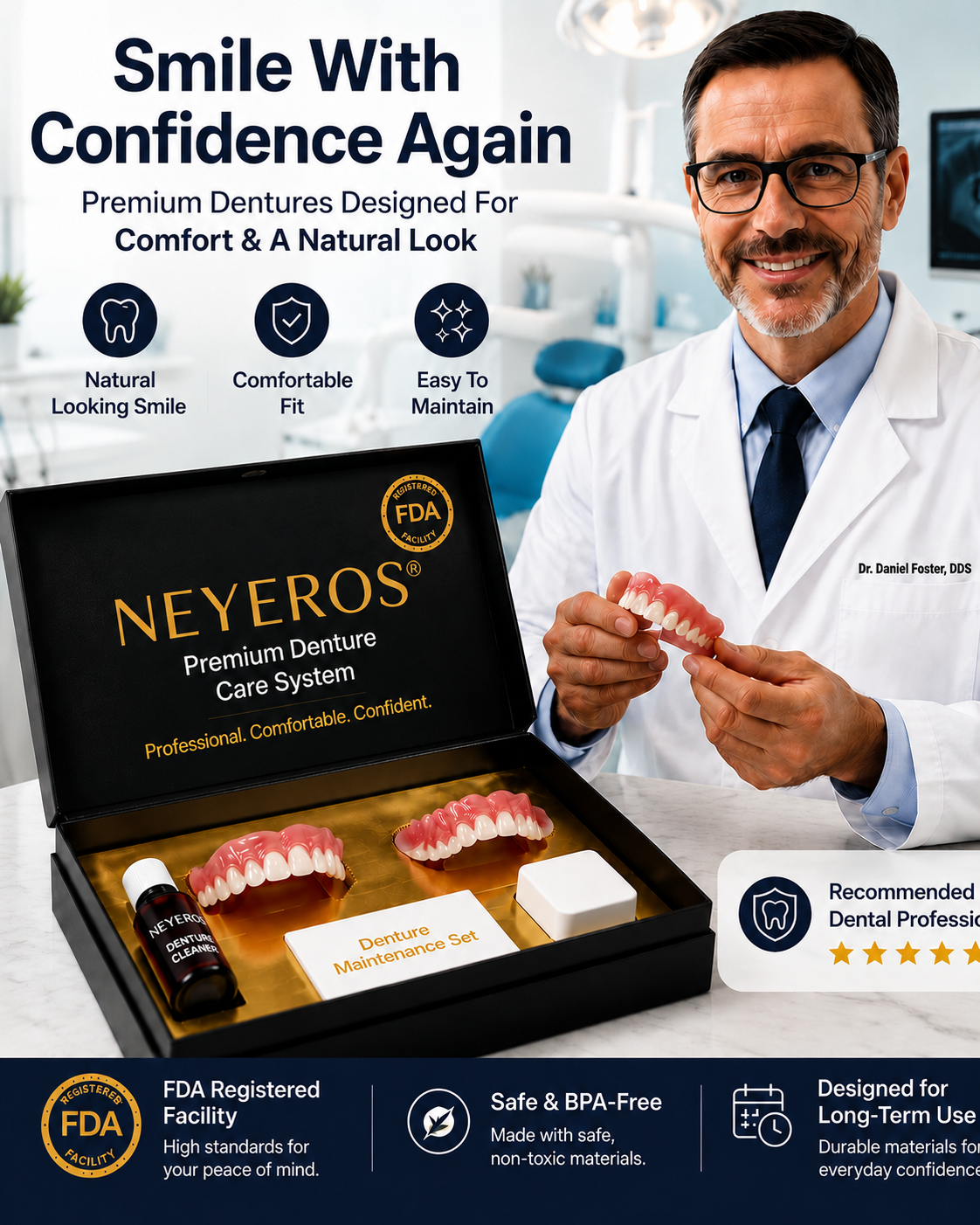 NEYEROS® Advanced FunctionalDentures - Get Your Smile BackWith A Secure & Comfortable Fit
