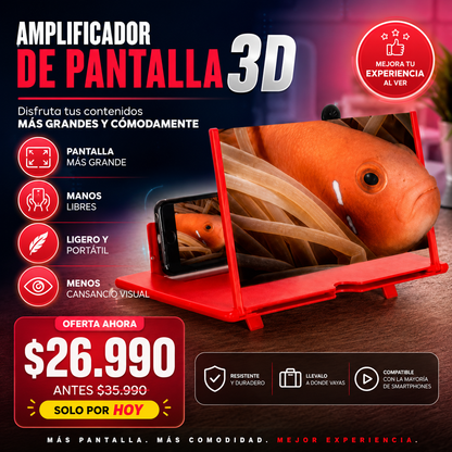 Lupa Amplificadora 3D para Celular – Pantalla HD de Lectura y Videos para Niños y Adultos Mayores